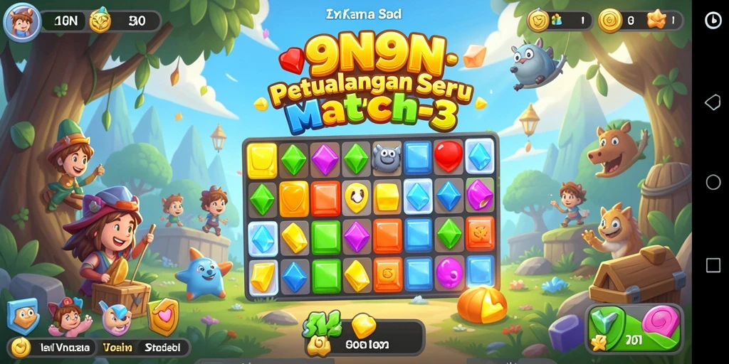 Tampilan gameplay menakjubkan dari 9N9N yang menampilkan pencocokan warna.