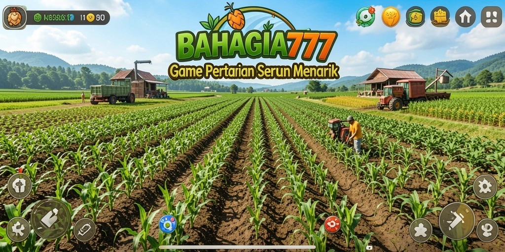 Tampilan gameplay BAHAGIA777 saat mengelola kebun yang indah.