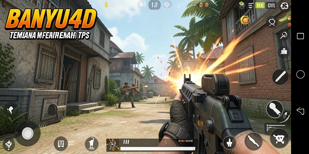 Gameplay BANYU4D yang menampilkan aksi tembak-menembak seru.
