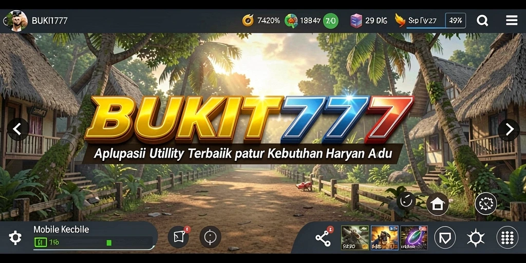 Tampilan antarmuka utama BUKIT777 yang user-friendly untuk aplikasi Utility.