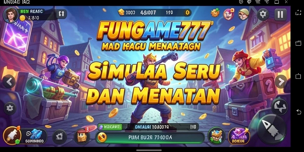 Tampilan gameplay menarik dari FUNGAME777 dengan berbagai aktivitas simulasi.