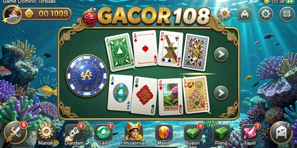 Tampilan gameplay menarik di GACOR108 dengan berbagai mode Domino.