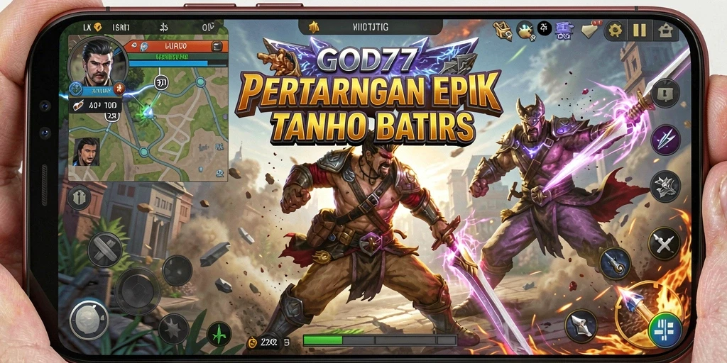 Tampilan gameplay <strong>GOD77</strong> menunjukkan aksi pertarungan yang seru dan dinamis.
