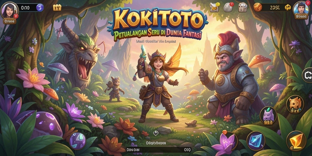Tangkapan layar utama KOKITOTO menampilkan aksi seru dalam gameplay petualangan.
