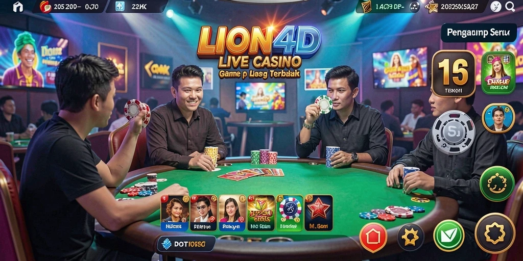 Tampilan gameplay Live Casino LION4D yang menegangkan dan interaktif.