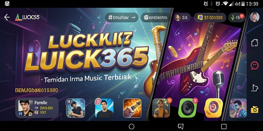 Screenshot gameplay LUCK365 yang menampilkan interaksi musik.