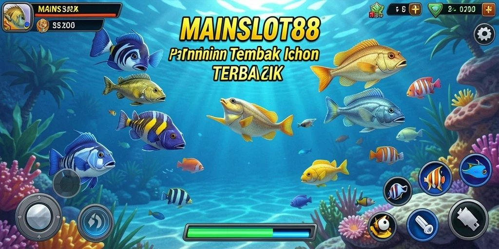 Tampilan gameplay seru MAINSLOT88 dengan ikan warna-warni yang menantang.