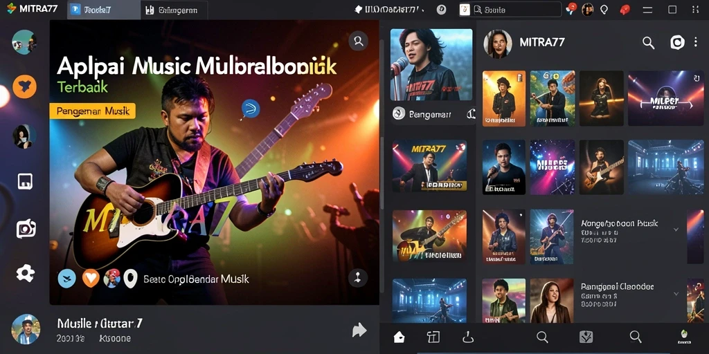 Screenshot gameplay MITRA77 menunjukkan pengalaman musik yang interaktif.