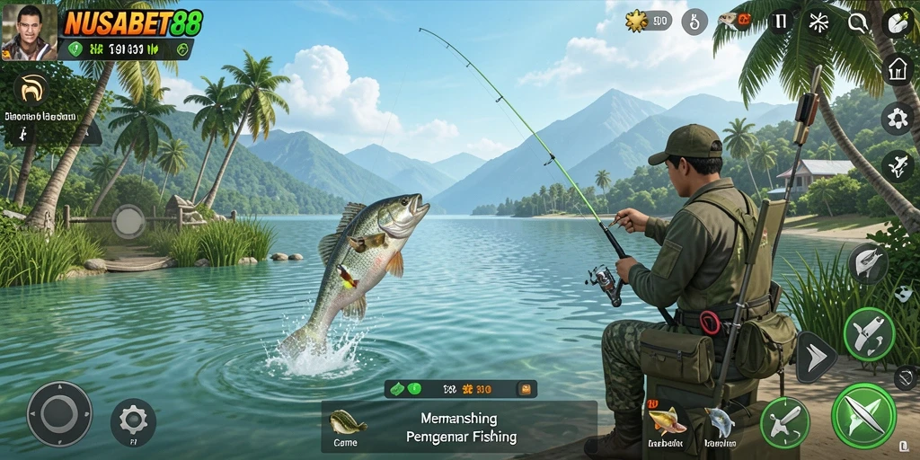 Tampilan gameplay NUSABET88 yang menyenangkan saat memancing.