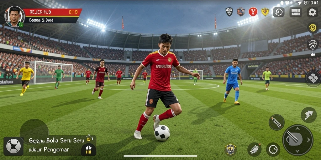 Gameplay seru sepak bola dalam REJEKIHUB.