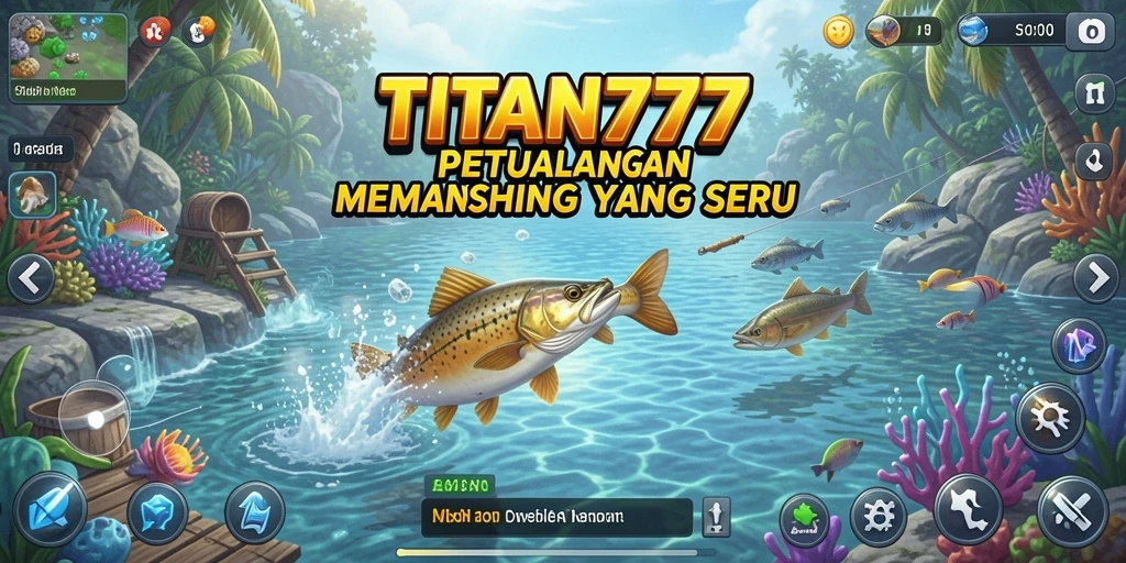 Tampilan gameplay memancing yang menakjubkan dan mendebarkan dalam TITAN777.