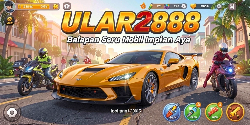 Screenshot ULAR288 menampilkan balapan sengit di lintasan yang mendebarkan.