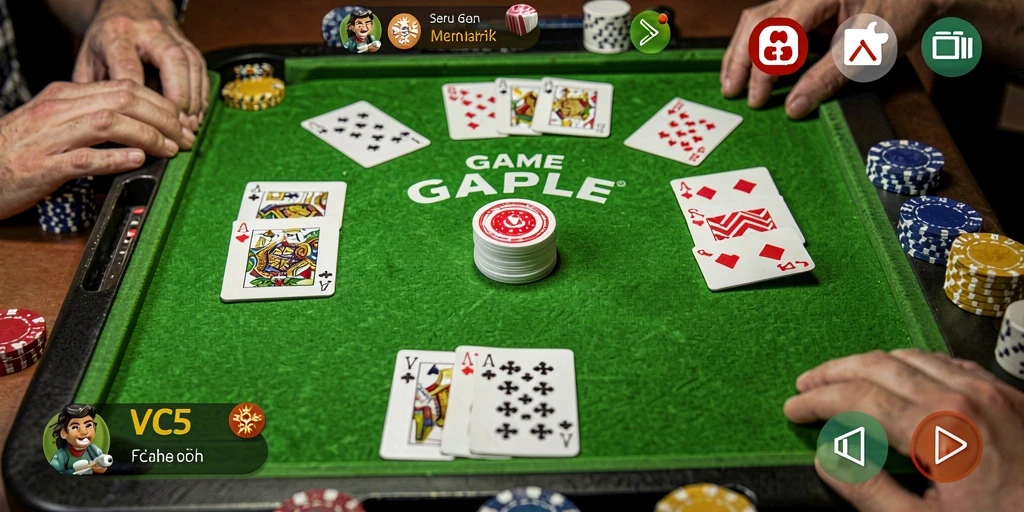 Tampilan gameplay seru dalam permainan Gaple VC5.