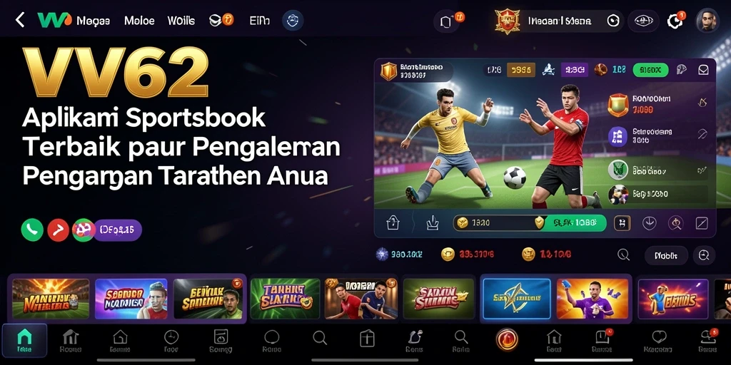 Tampilan antarmuka VV62 yang menarik saat melakukan taruhan Sportsbook.